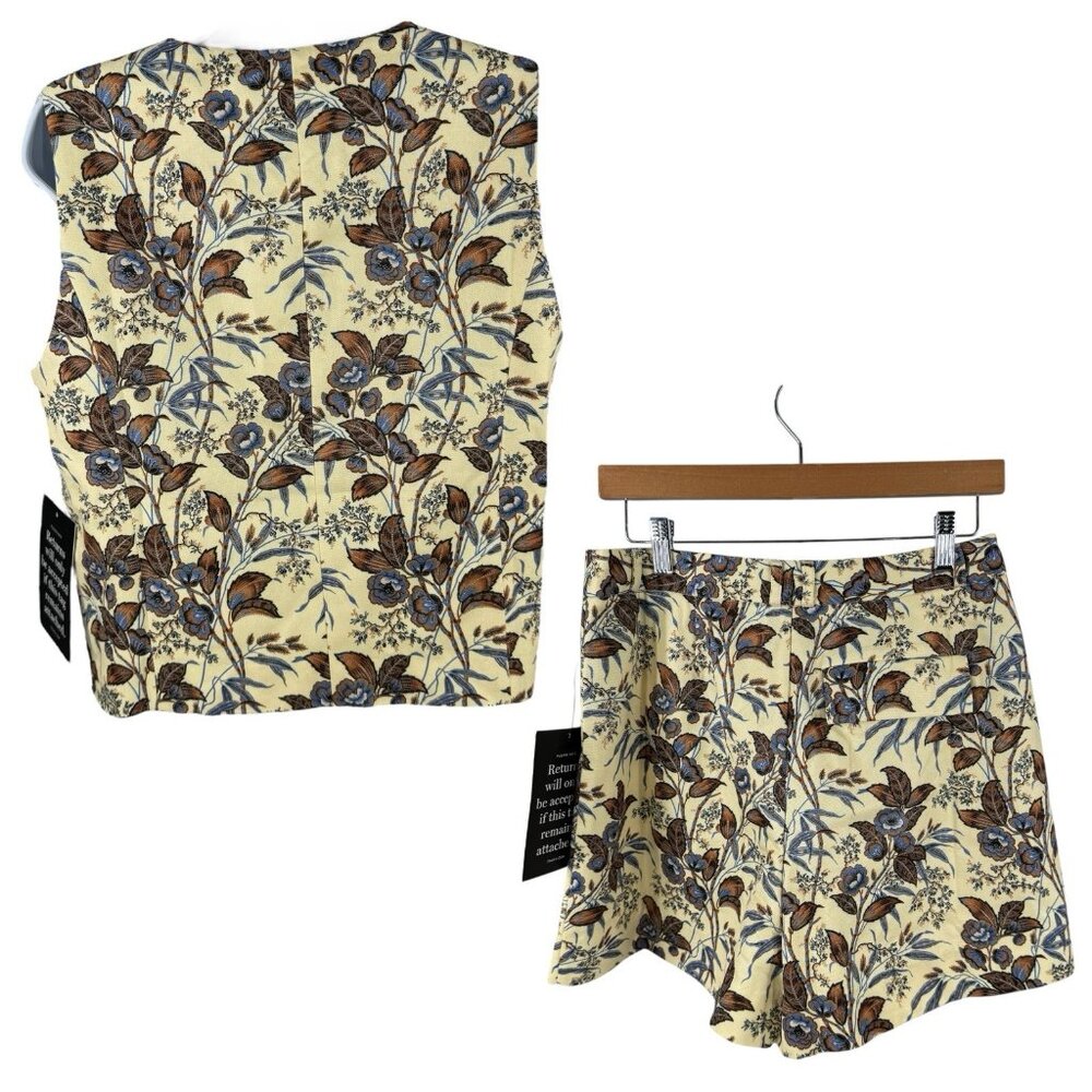 Tuckernuck Cream Floral High-Waist Shorts Romper - Picture 6 of 15